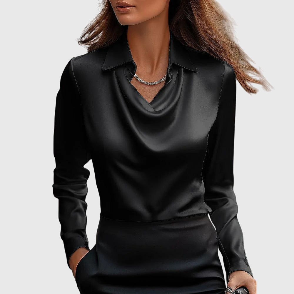 Avina™ Bluse mit glänzendem Faltendetail Modeberg Bern