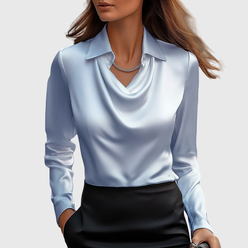 Avina™ Bluse mit glänzendem Faltendetail Modeberg Bern