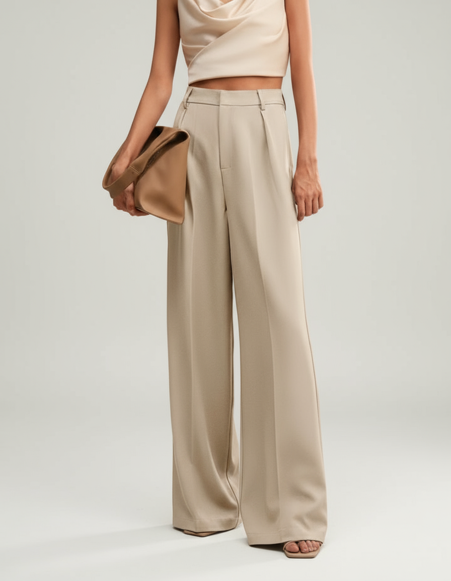 High Waist Wide Leg Tailored Trousers Modeberg Bern