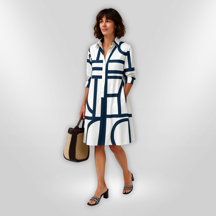 Bea™ Midikleid mit modernem Geo-Print Modeberg Bern
