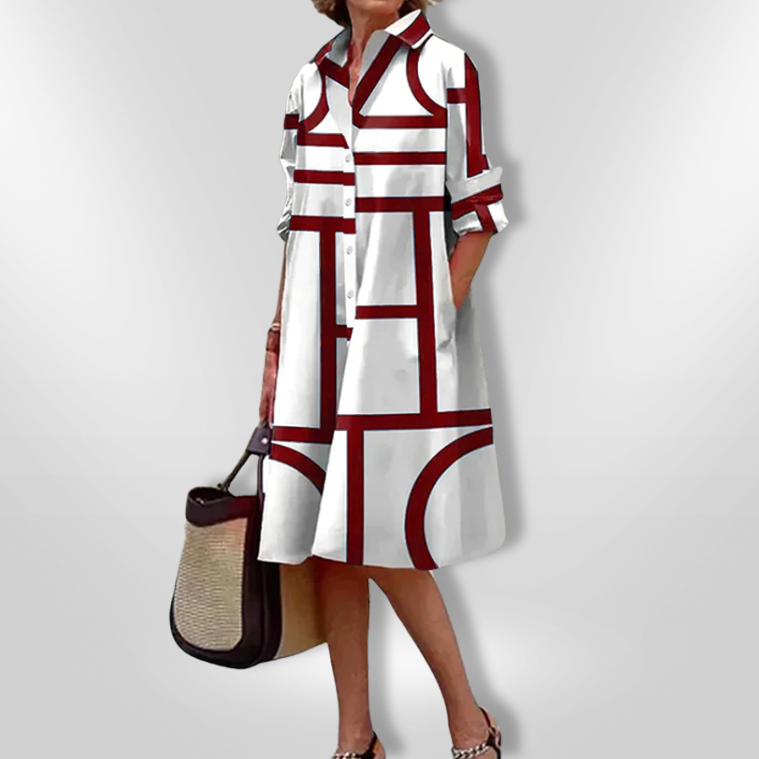 Bea™ Midikleid mit modernem Geo-Print Modeberg Bern
