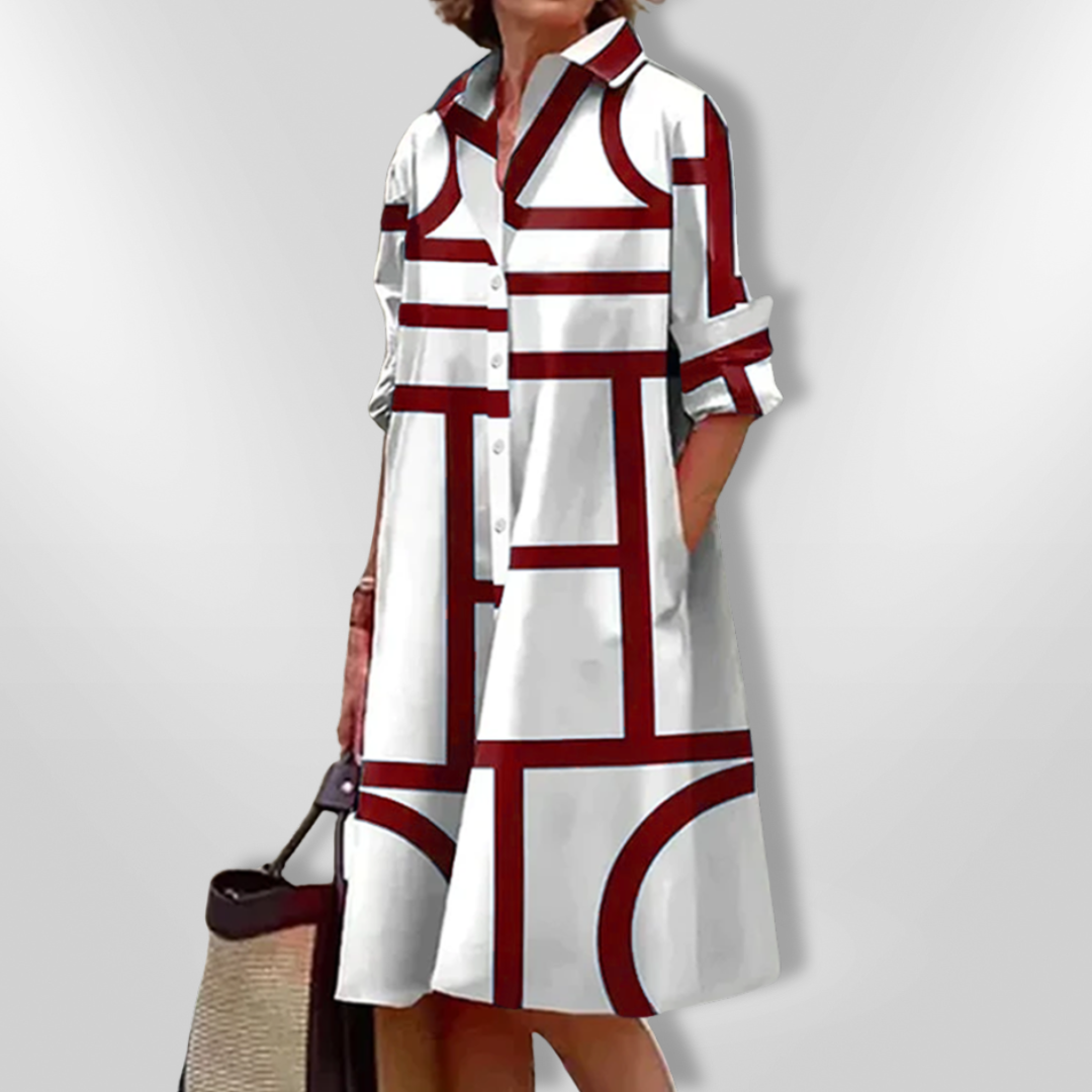 Bea™ Midikleid mit modernem Geo-Print Modeberg Bern