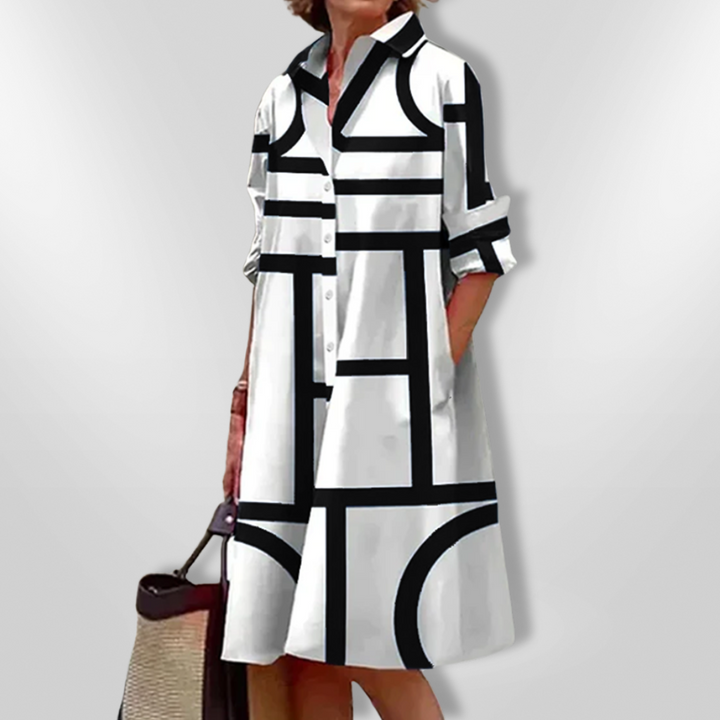 Bea™ Midikleid mit modernem Geo-Print Modeberg Bern