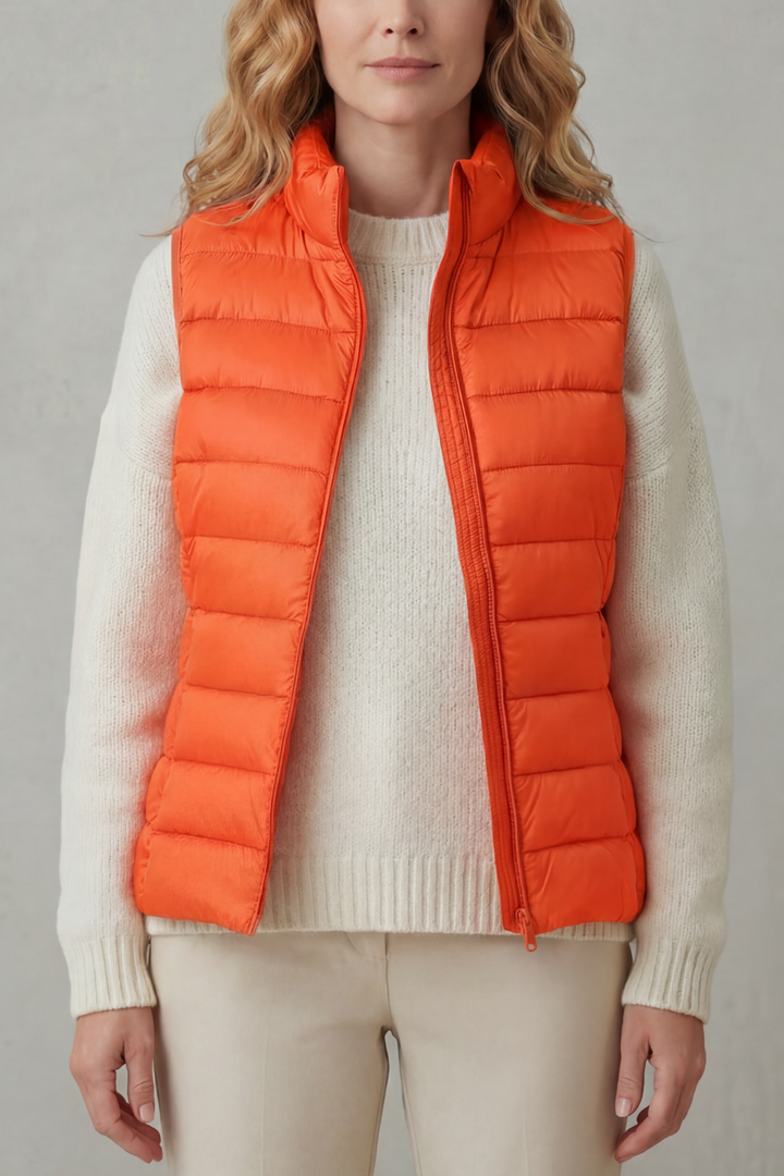 Quilted Puffer Gilet with High Neck and Zip Front Modeberg Bern