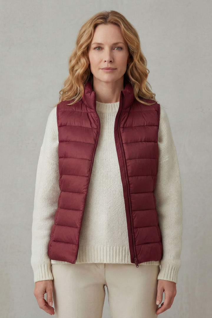 Quilted Puffer Gilet with High Neck and Zip Front Modeberg Bern