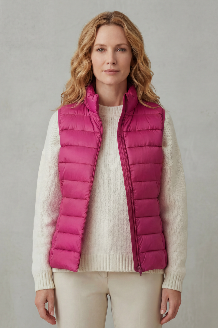 Quilted Puffer Gilet with High Neck and Zip Front Modeberg Bern
