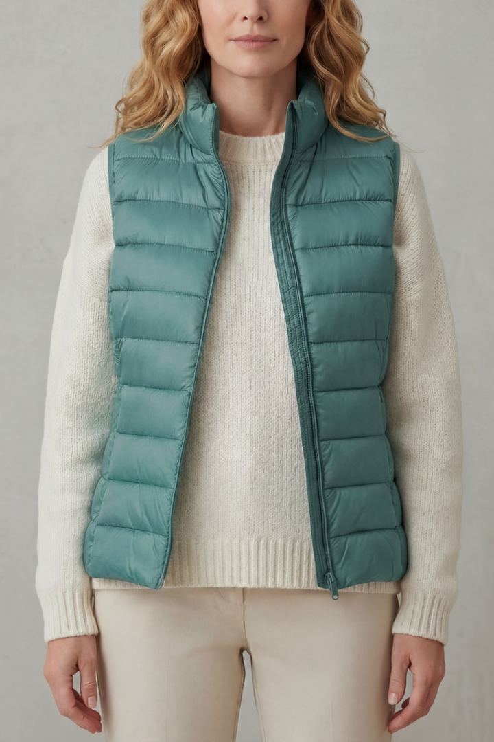 Quilted Puffer Gilet with High Neck and Zip Front Modeberg Bern