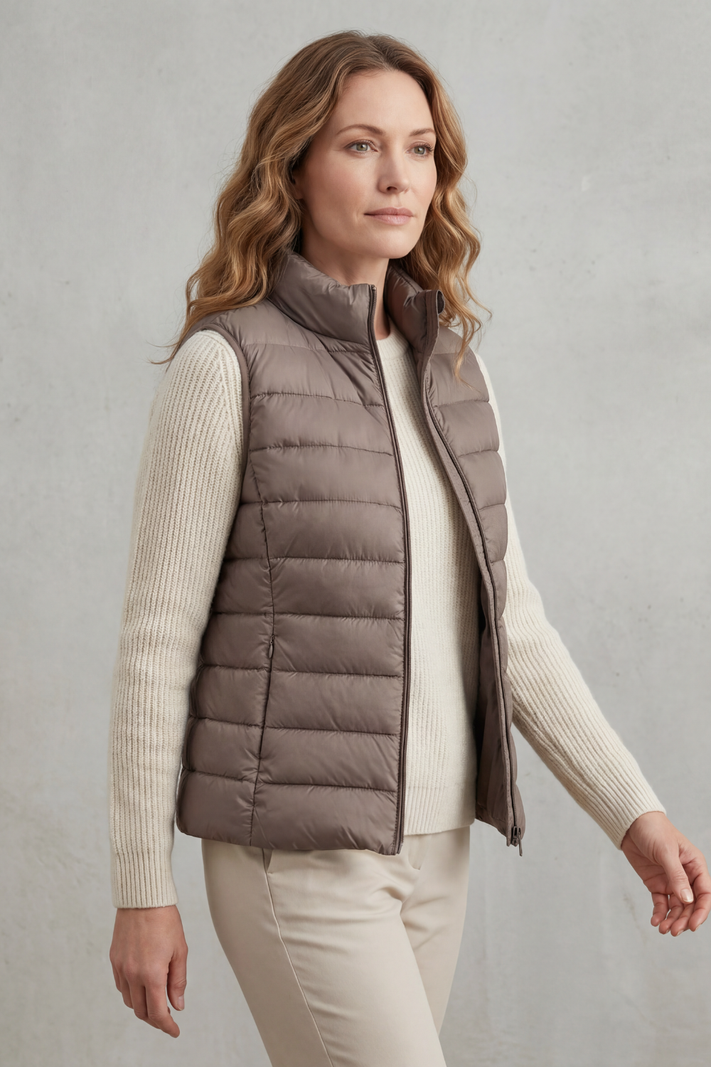 Quilted Puffer Gilet with High Neck and Zip Front Modeberg Bern