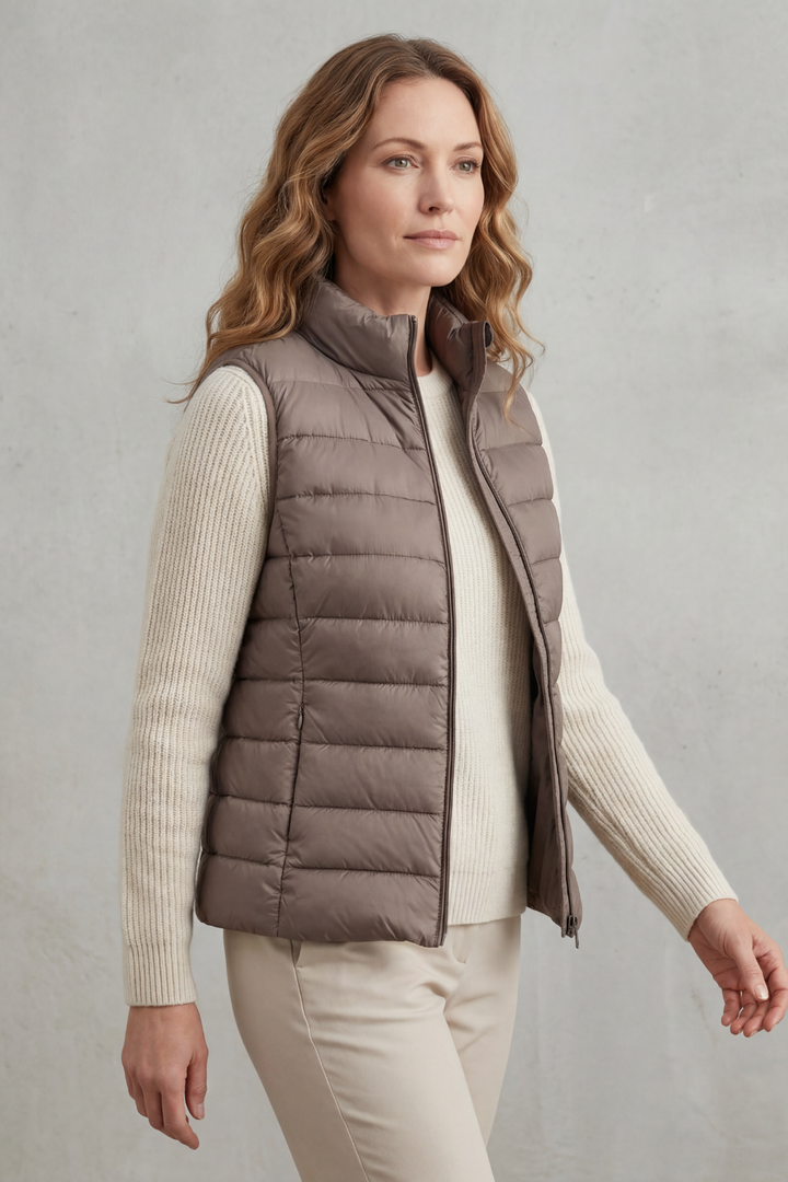 Quilted Puffer Gilet with High Neck and Zip Front Modeberg Bern