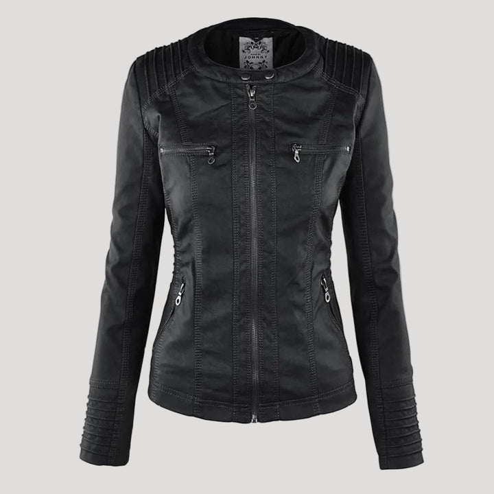Faux Leather Jacket with Removable Hood and Water-Resistant Coating Modeberg Bern