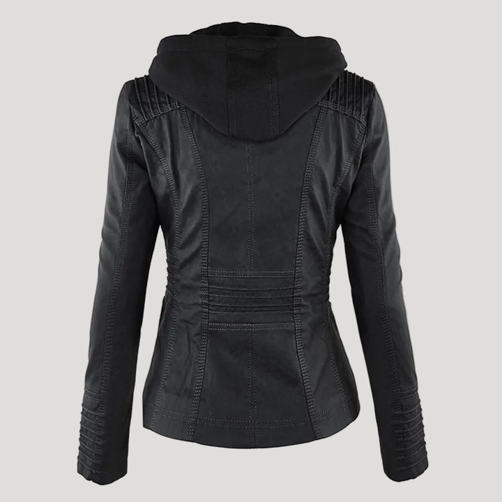 Faux Leather Jacket with Removable Hood and Water-Resistant Coating Modeberg Bern