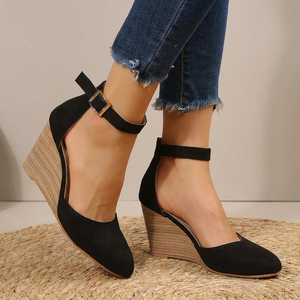 Pointed Toe Ankle Strap Wedge Heels Modeberg Bern