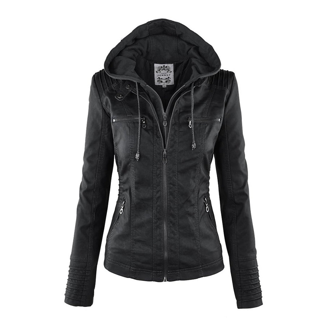 Faux Leather Jacket with Removable Hood and Water-Resistant Coating Modeberg Bern