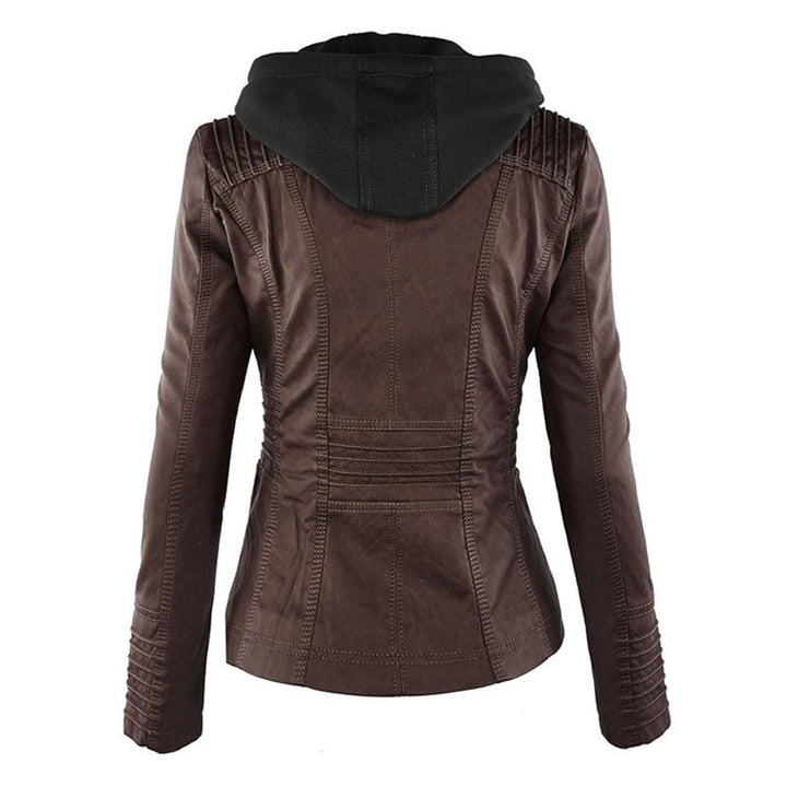 Faux Leather Jacket with Removable Hood and Water-Resistant Coating Modeberg Bern