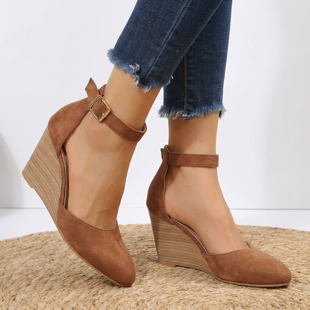 Pointed Toe Ankle Strap Wedge Heels Modeberg Bern