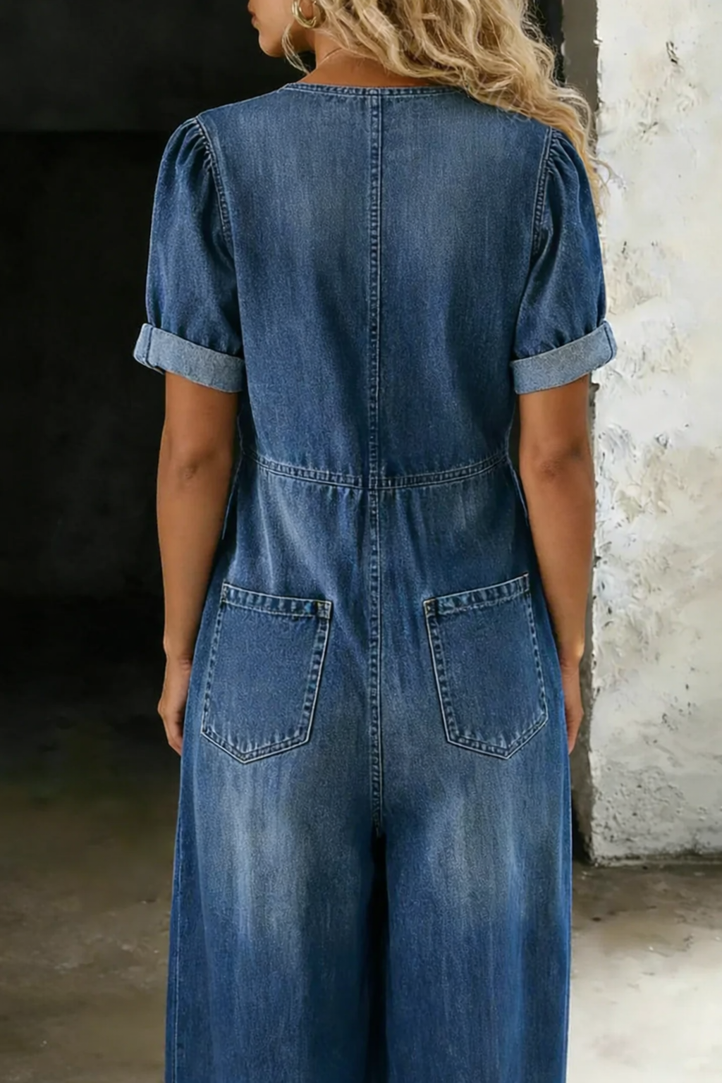 V-Neck Tie-Front Short Sleeve Jumpsuit Modeberg Bern