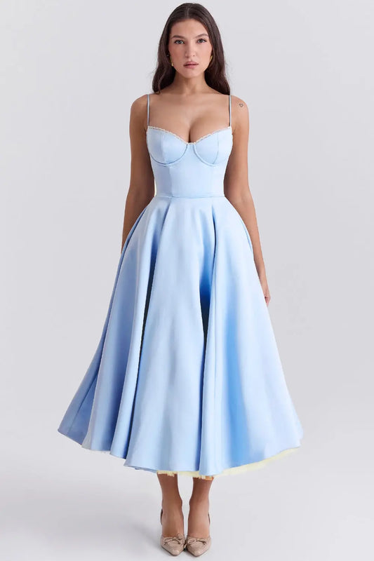 Cindy™ Zartes Tüll Midi Kleid Modeberg Bern
