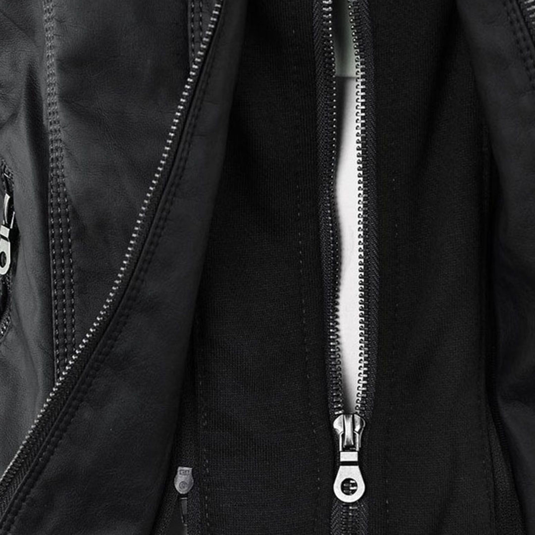 Faux Leather Jacket with Removable Hood and Water-Resistant Coating Modeberg Bern