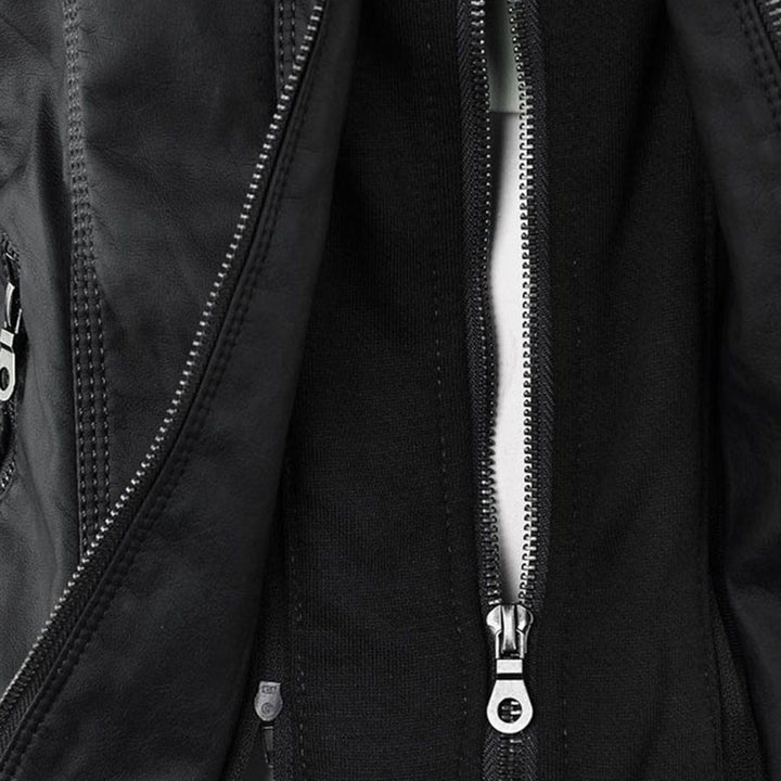 Faux Leather Jacket with Removable Hood and Water-Resistant Coating Modeberg Bern
