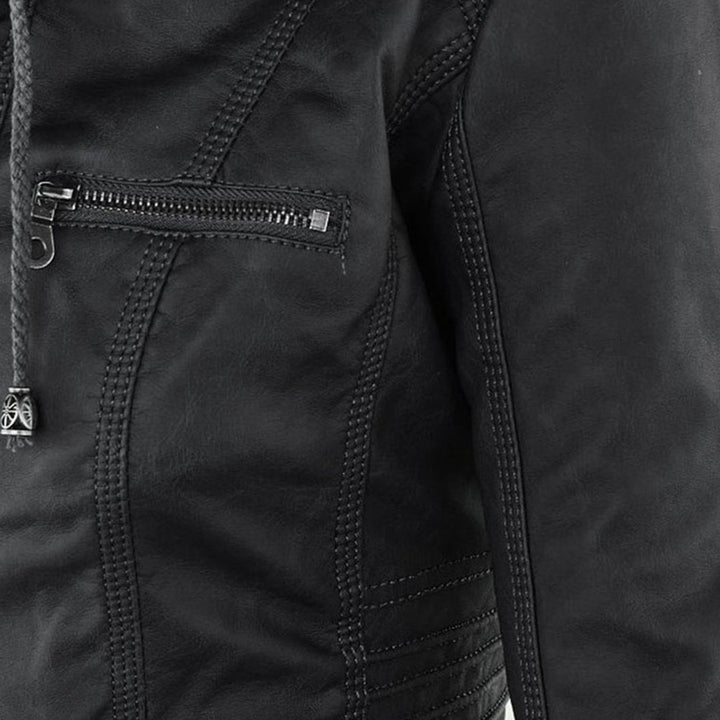Faux Leather Jacket with Removable Hood and Water-Resistant Coating Modeberg Bern