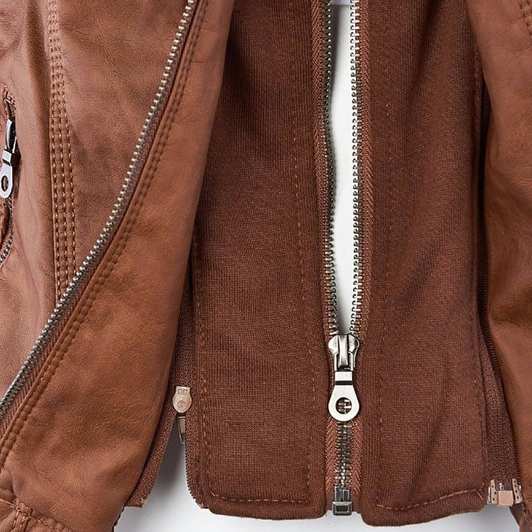 Faux Leather Jacket with Removable Hood and Water-Resistant Coating Modeberg Bern