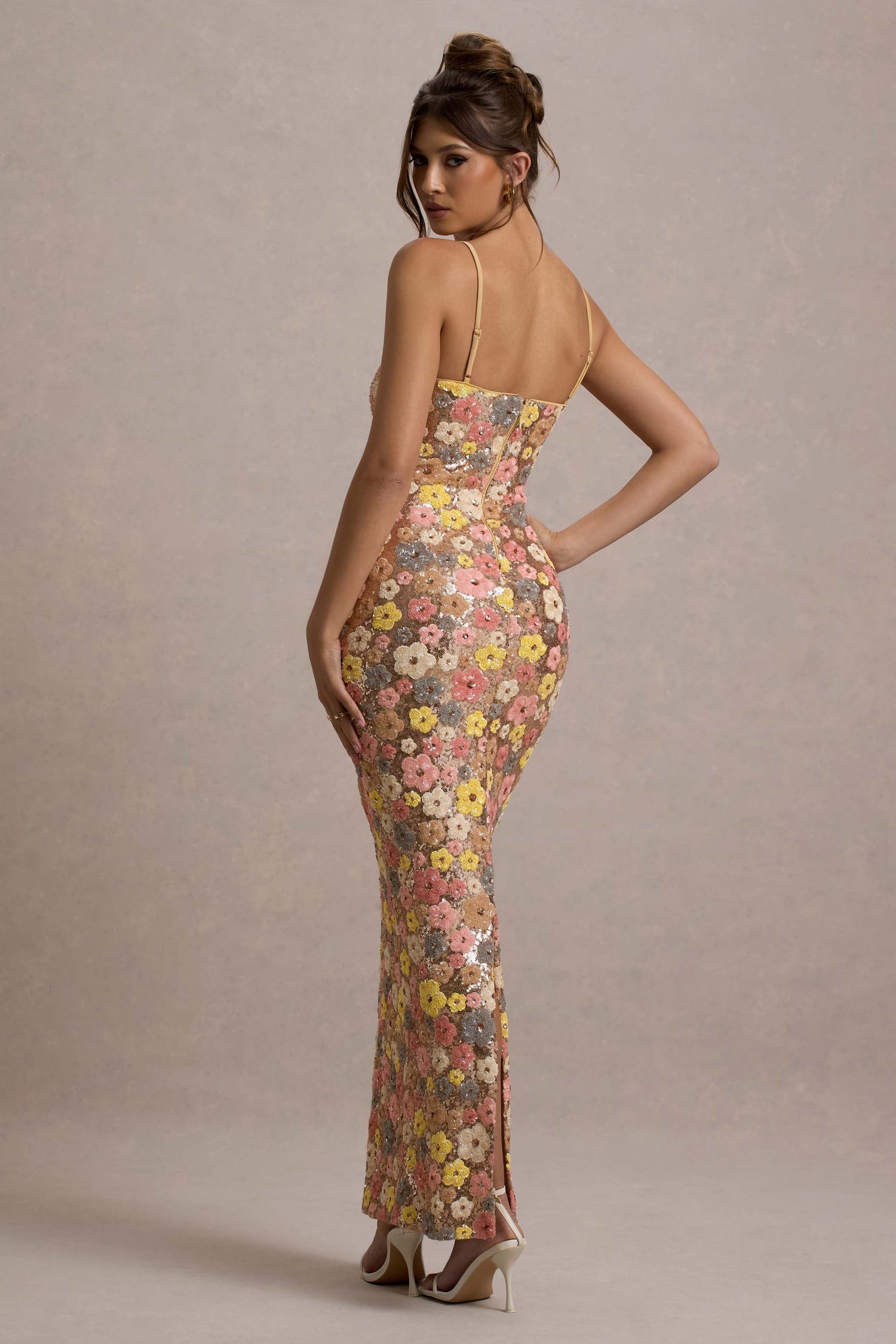 Daria™ Geblümtes Maxikleid mit funkelnden Pailletten Modeberg Bern