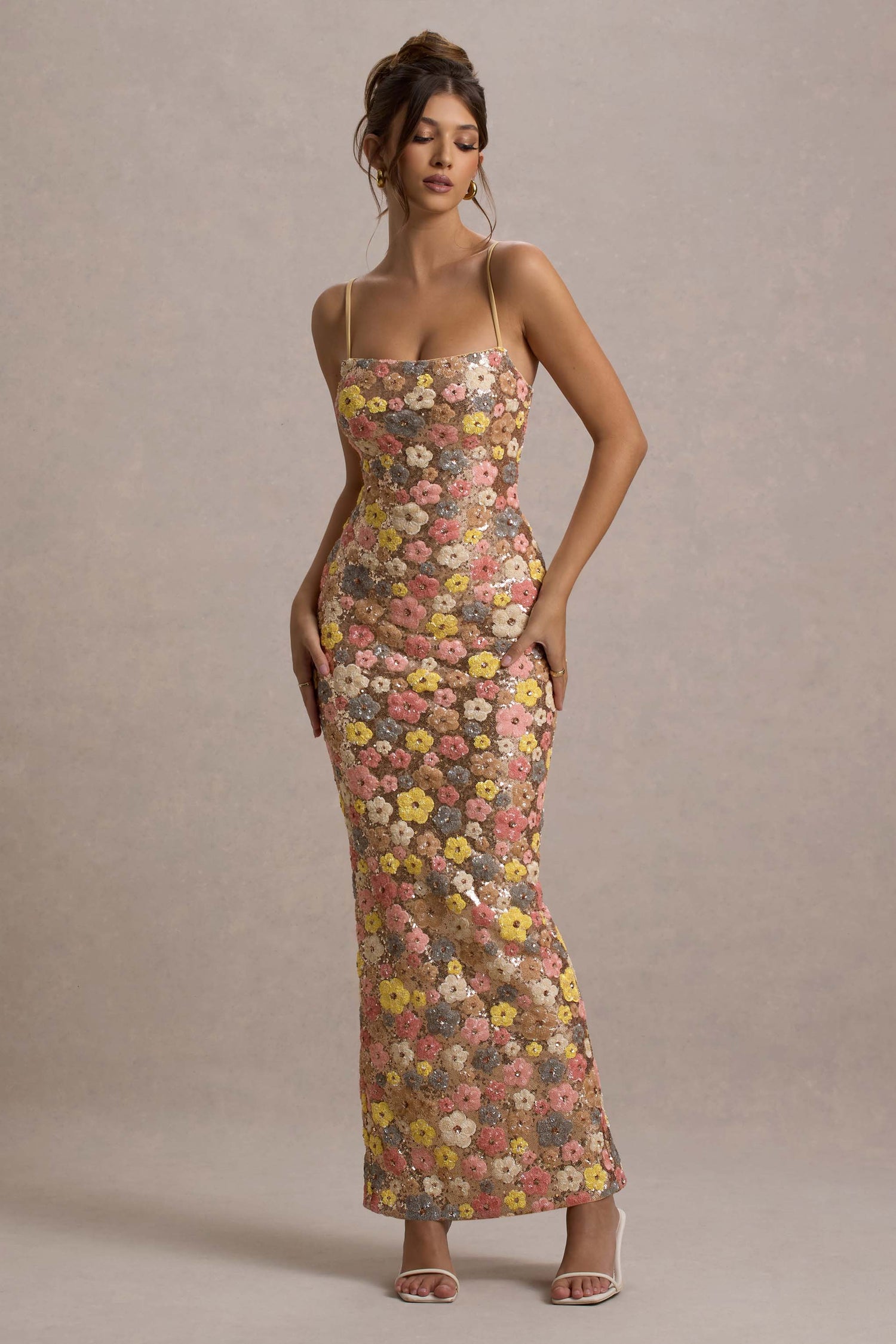 Daria™ Geblümtes Maxikleid mit funkelnden Pailletten Modeberg Bern