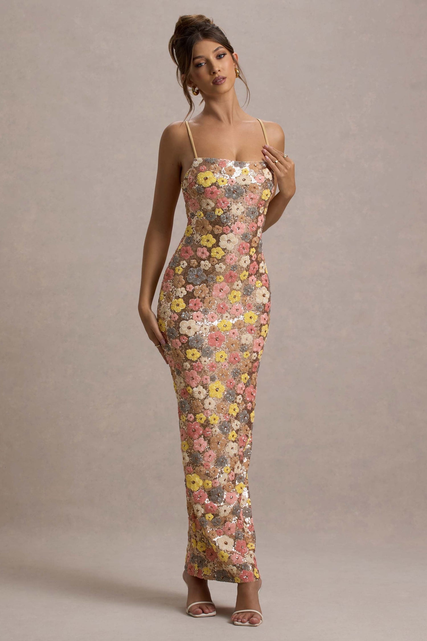 Daria™ Geblümtes Maxikleid mit funkelnden Pailletten Modeberg Bern
