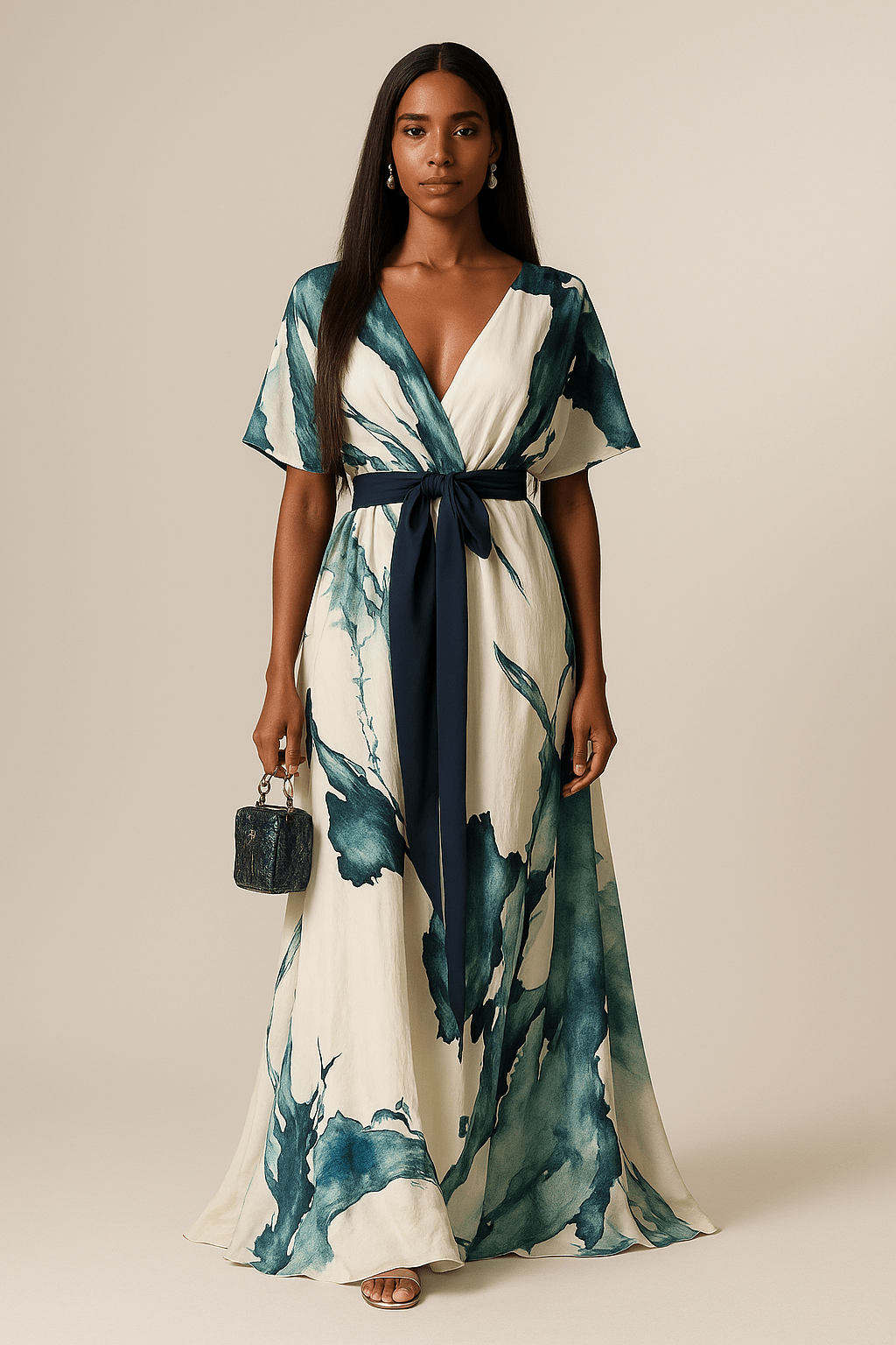 Elvano™ Maxikleid mit Aquarellmuster Modeberg Bern