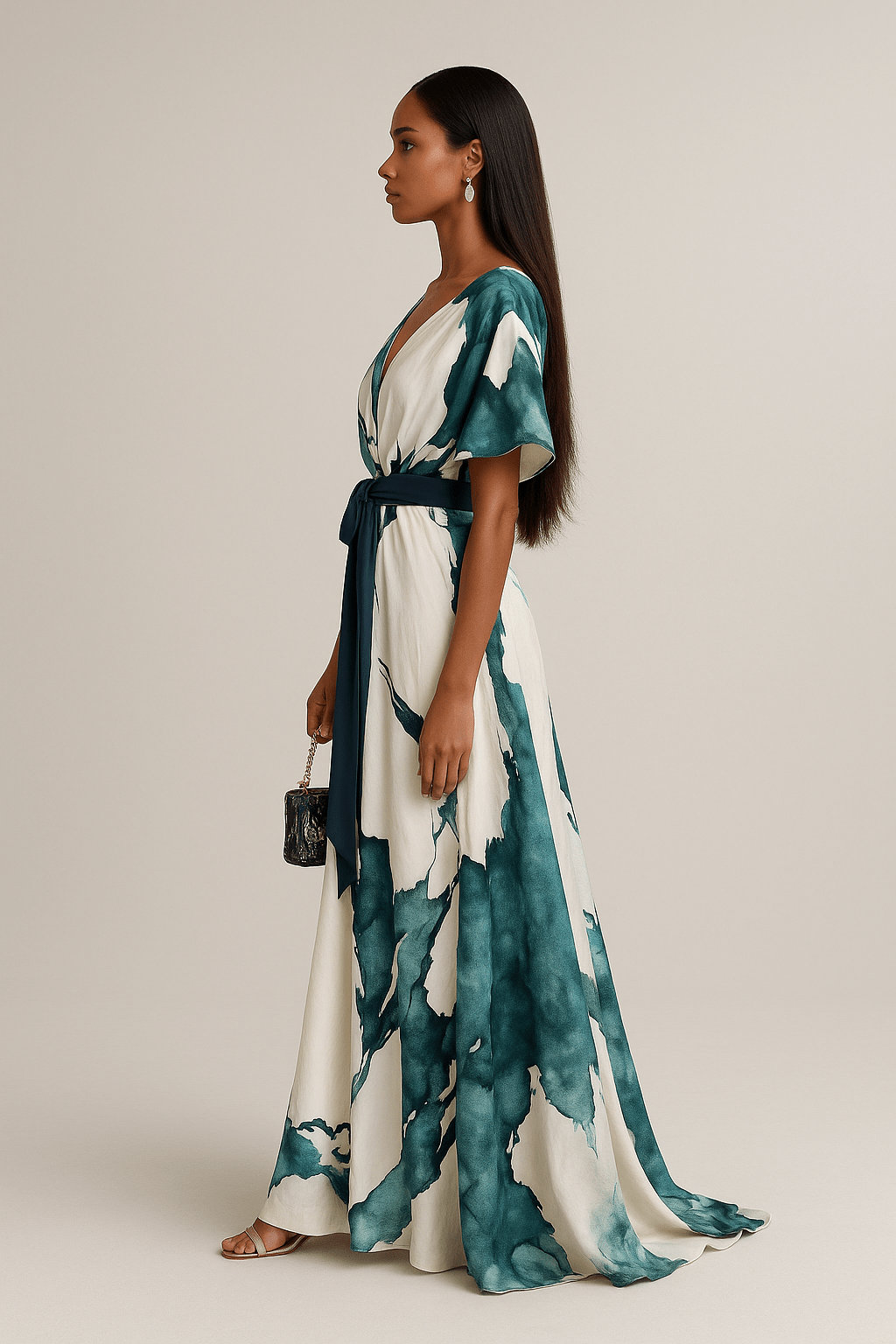 Elvano™ Maxikleid mit Aquarellmuster Modeberg Bern