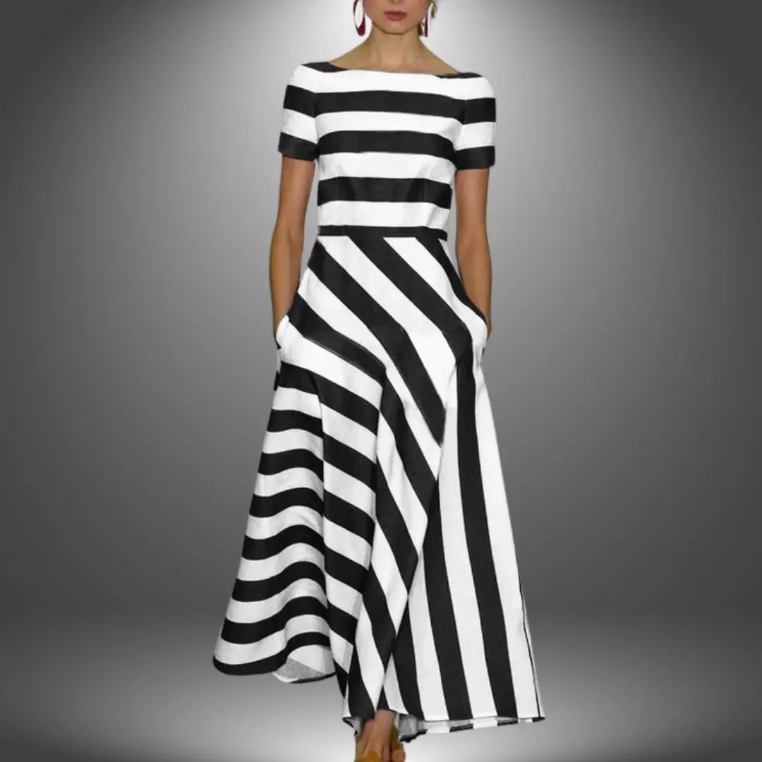 Franka™ – Gestreiftes Maxikleid mit elegantem Stil Modeberg Bern