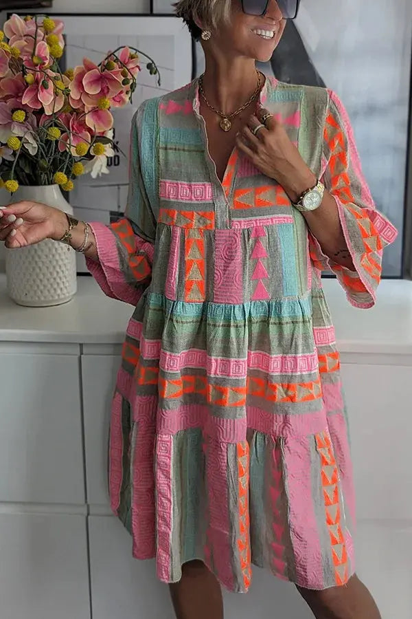 Freya™ –  Lässiges Boho-Stufen-Swingkleid Modeberg Bern