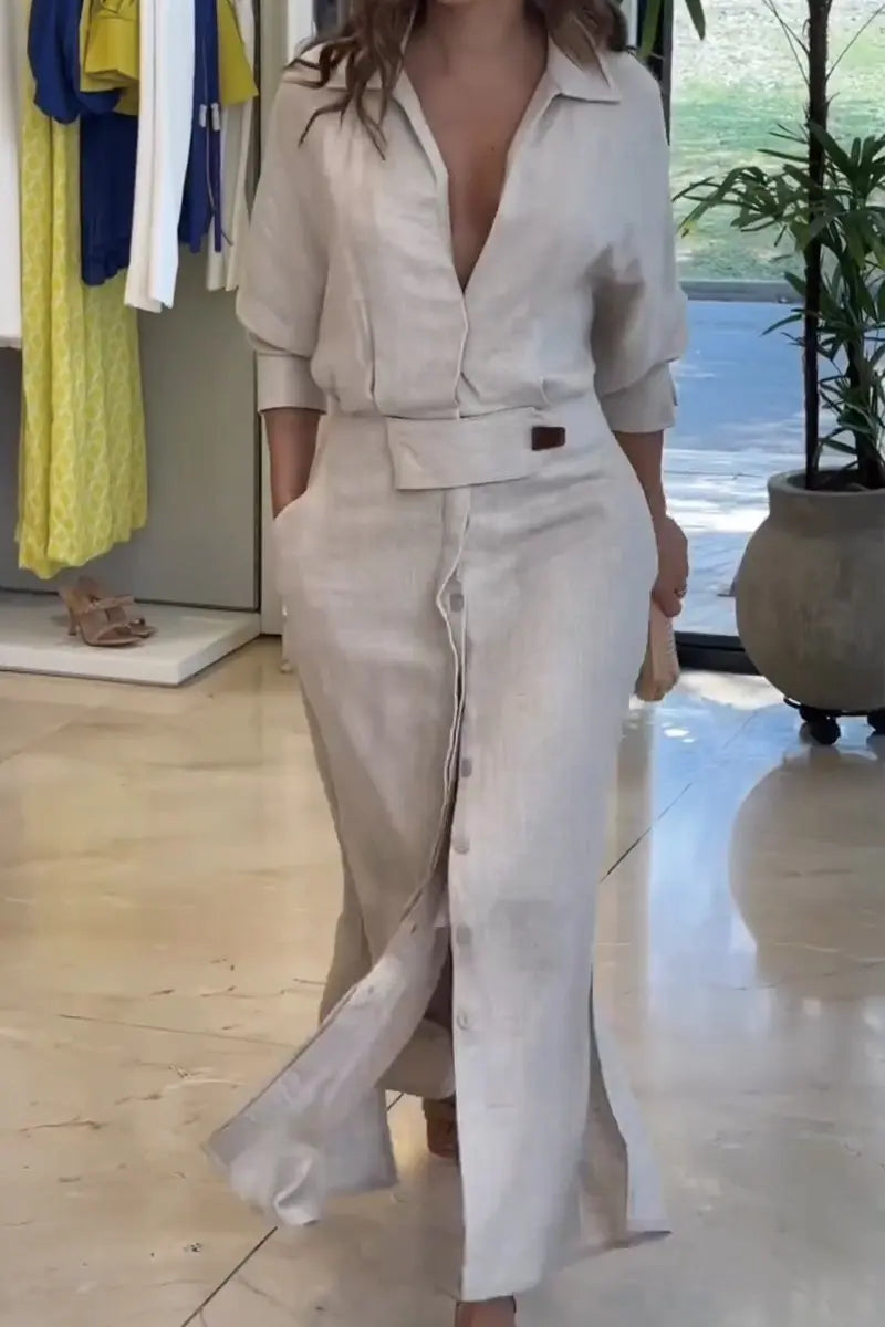 Jeanina™ Maxikleid mit V-Ausschnitt Modeberg Bern