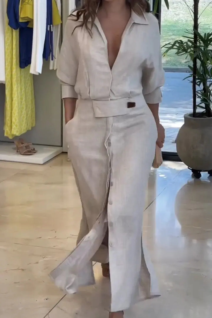 Jeanina™ Maxikleid mit V-Ausschnitt Modeberg Bern