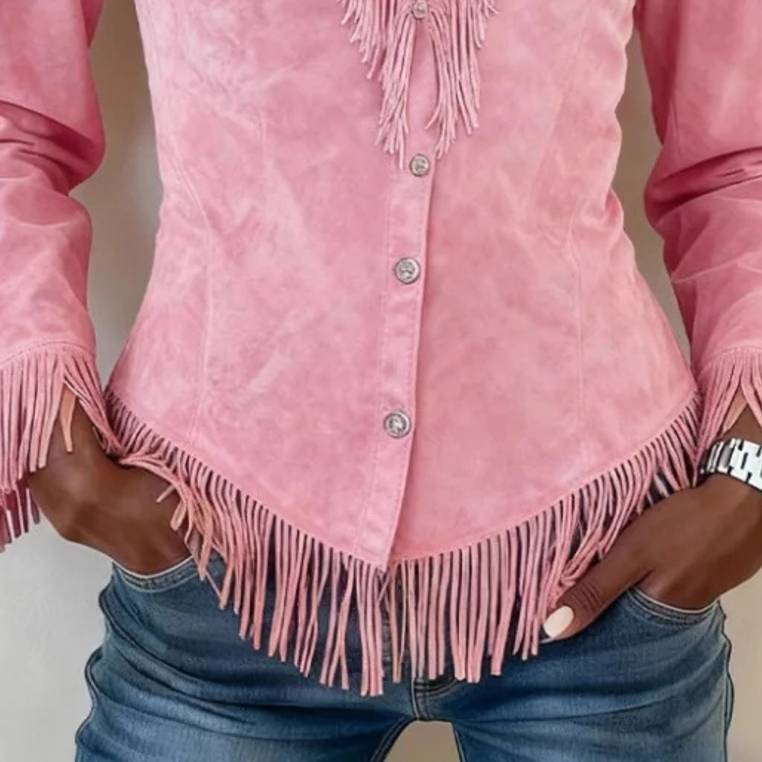 Solvra™ Fransenbluse mit Knöpfen Modeberg Bern