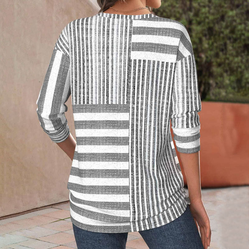 Lunara™ Gestreifte Bluse mit lockerem Schnitt Modeberg Bern