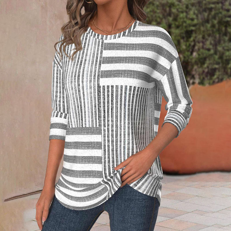Lunara™ Gestreifte Bluse mit lockerem Schnitt Modeberg Bern