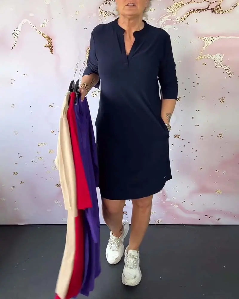 MIRAVO | Schlichtes V-Ausschnitt Kleid Modeberg Bern