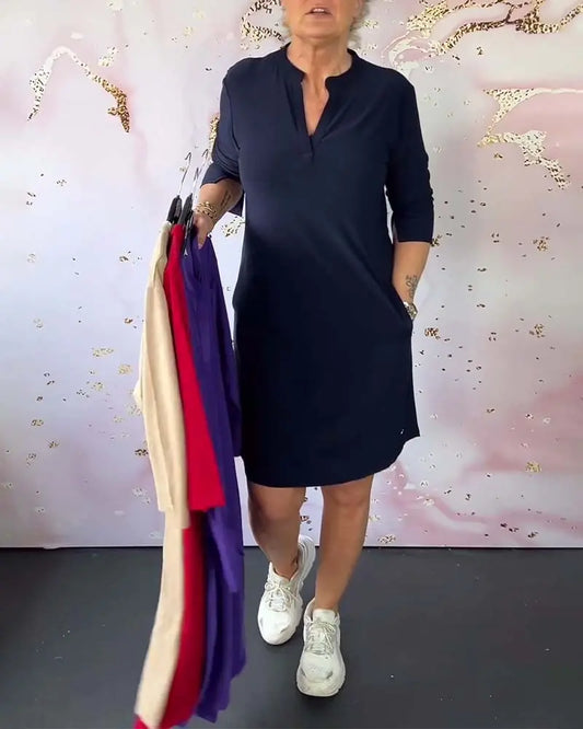 MIRAVO | Schlichtes V-Ausschnitt Kleid Modeberg Bern