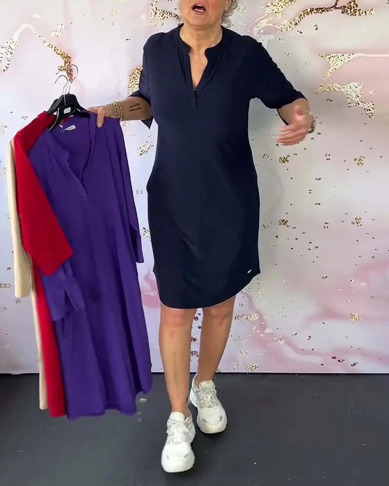 MIRAVO | Schlichtes V-Ausschnitt Kleid Modeberg Bern