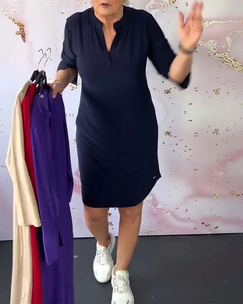 MIRAVO | Schlichtes V-Ausschnitt Kleid Modeberg Bern