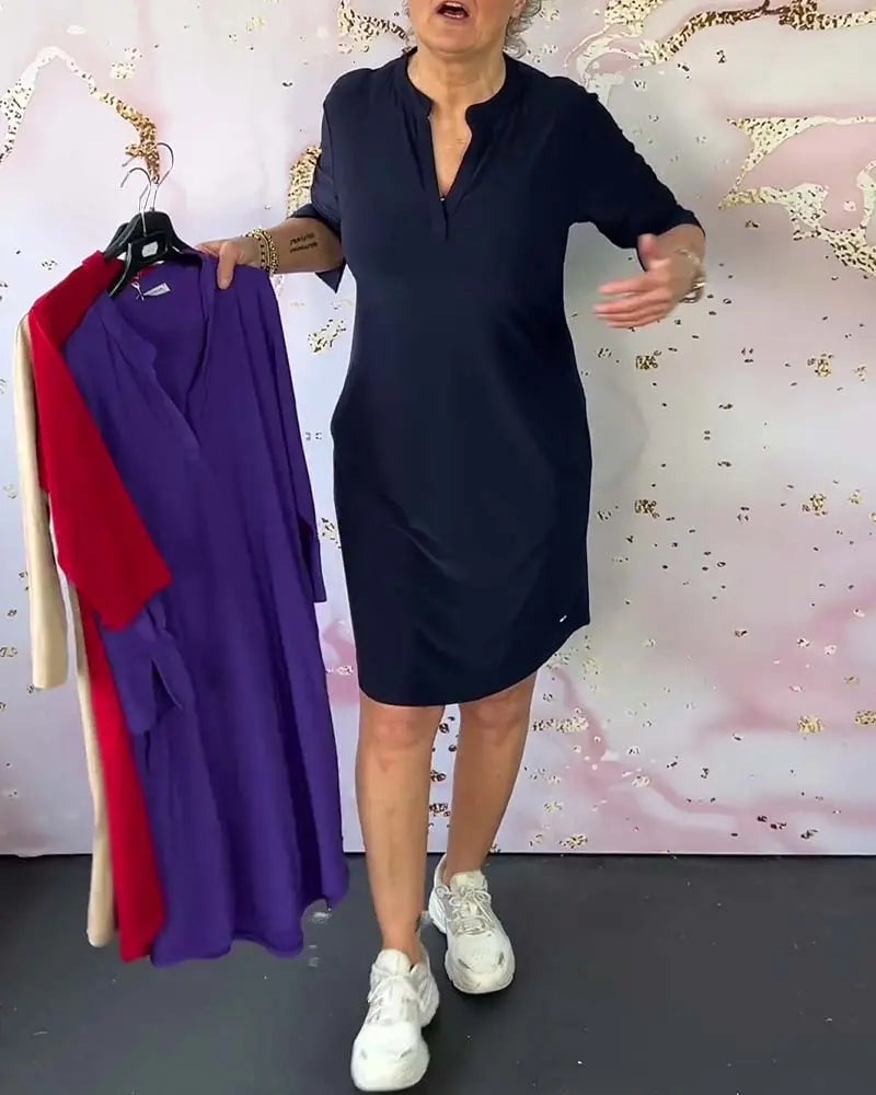 MIRAVO | Schlichtes V-Ausschnitt Kleid Modeberg Bern