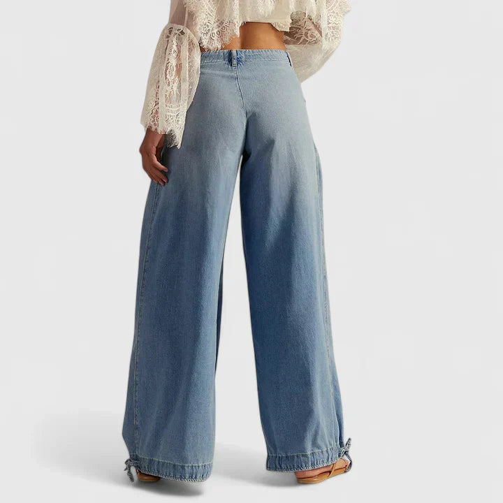 Wide Leg Bohemian Pleated Trousers Modeberg Bern