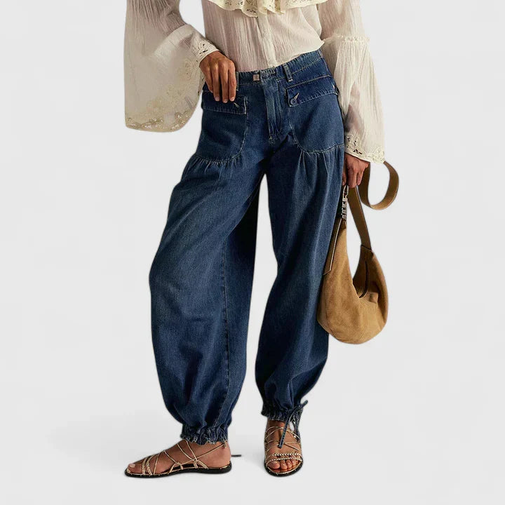 Wide Leg Bohemian Pleated Trousers Modeberg Bern