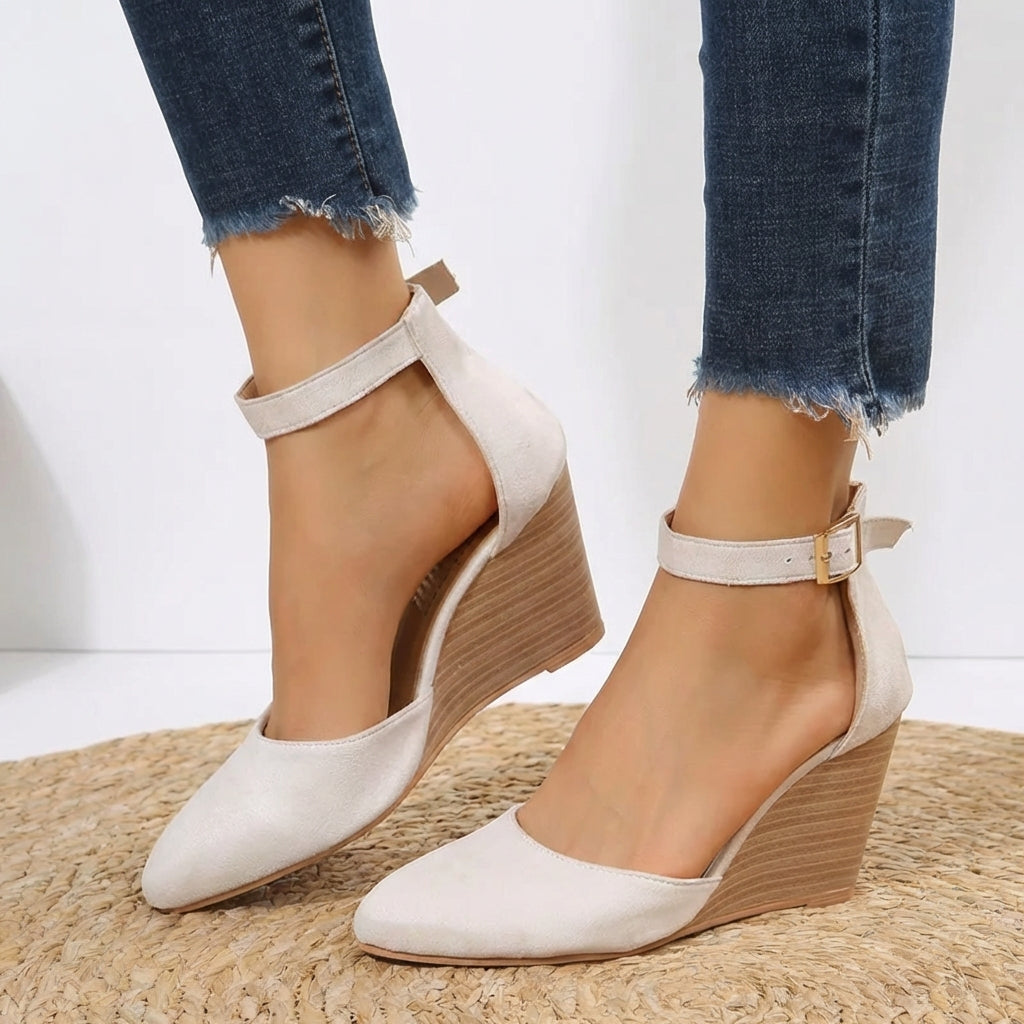 Pointed Toe Ankle Strap Wedge Heels Modeberg Bern