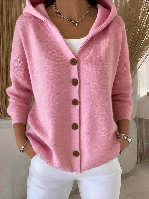 Women's Artistic Print Button-Front Hoodie Modeberg Bern