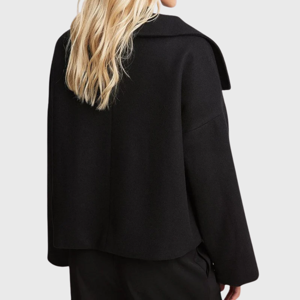 Cropped Double Breasted Coat with Wide Lapels Modeberg Bern