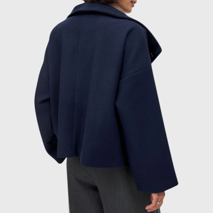 Cropped Double Breasted Coat with Wide Lapels Modeberg Bern