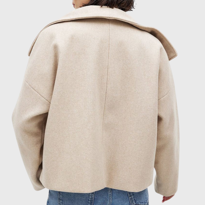Cropped Double Breasted Coat with Wide Lapels Modeberg Bern