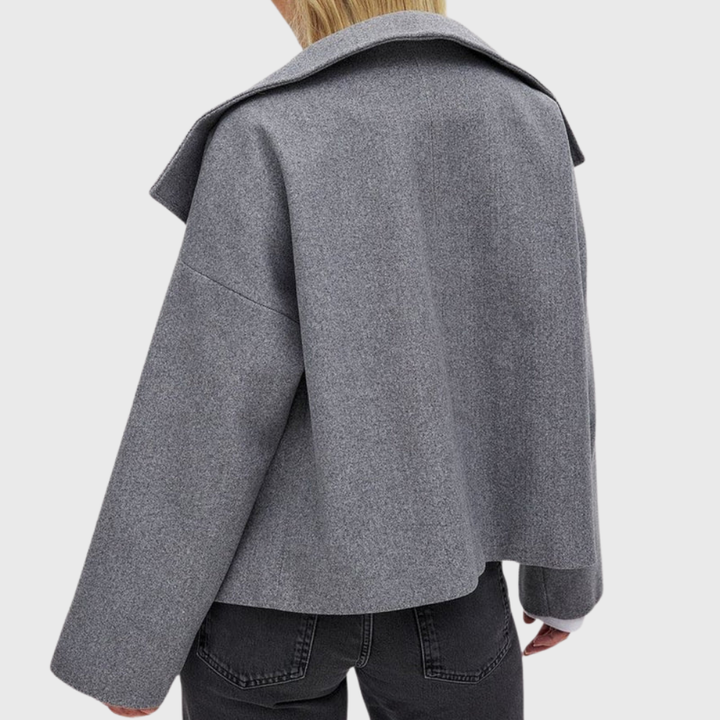 Cropped Double Breasted Coat with Wide Lapels Modeberg Bern